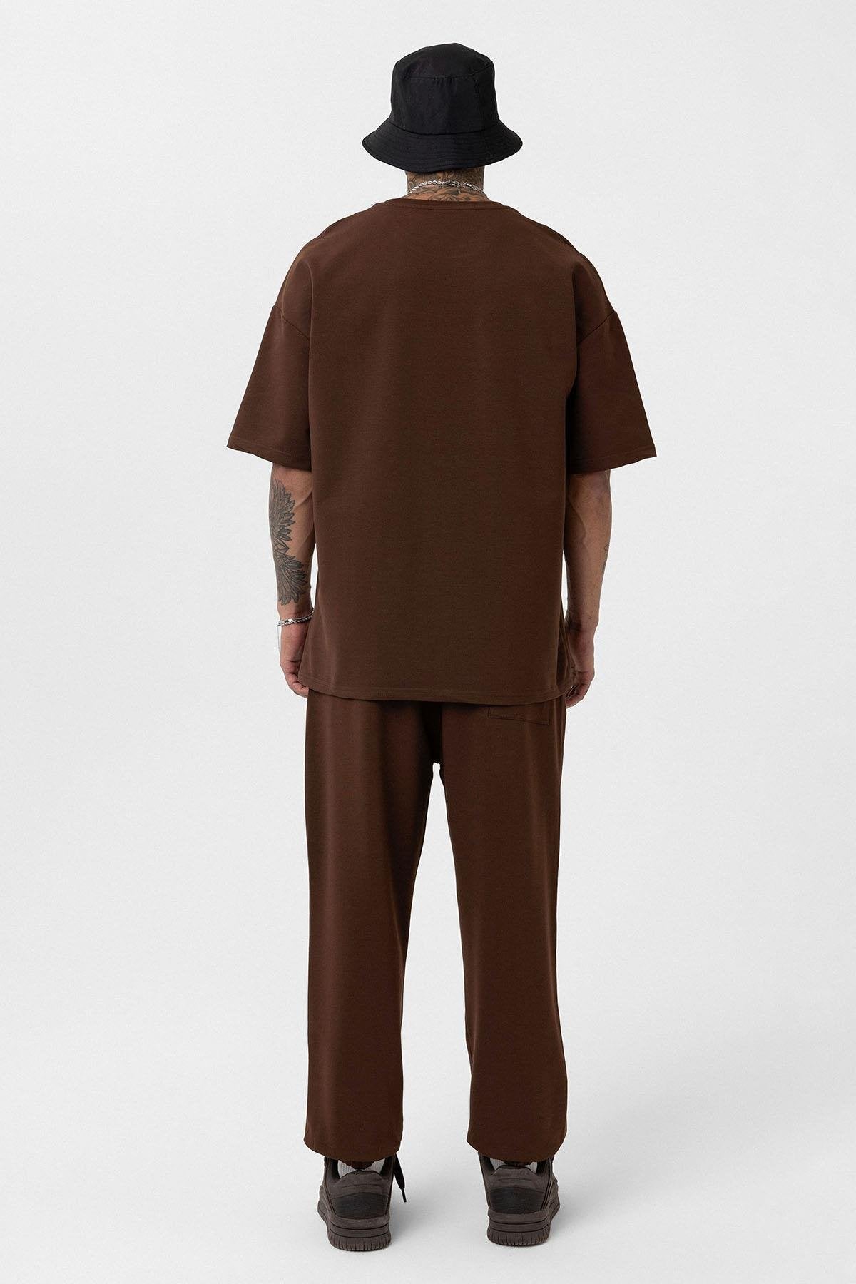 Basic Oversized Sweatsuit Set with Elastic Cuffs