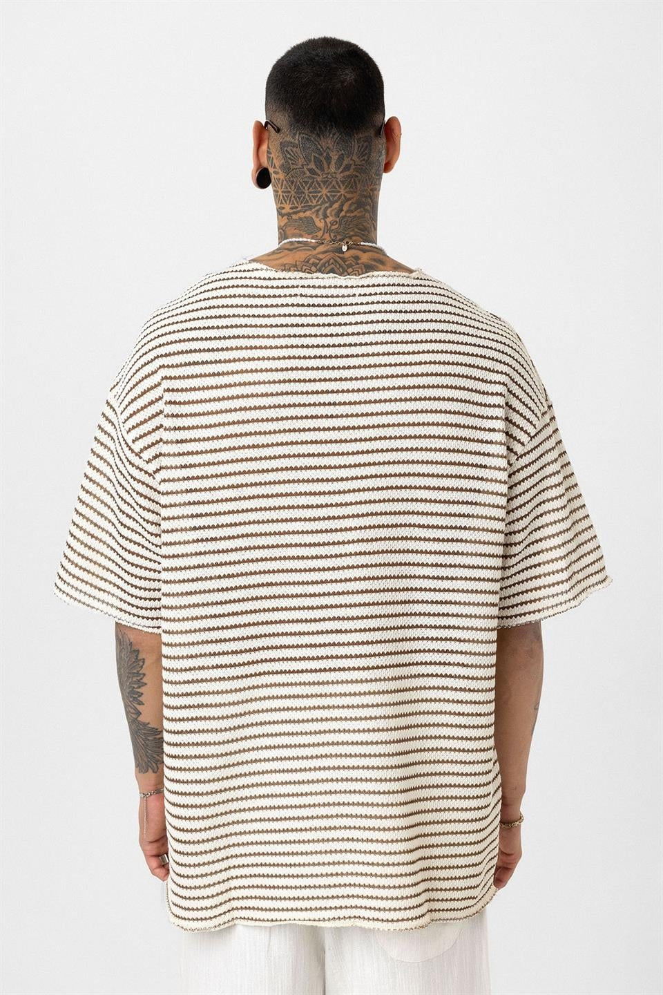 Oversized Striped Knit T-Shirt