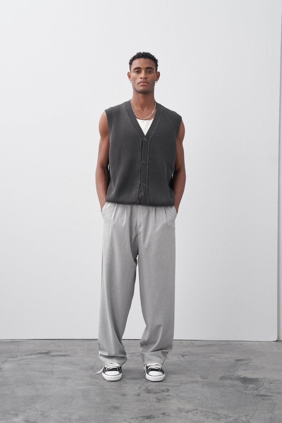 Baggy-Fit Fabric Pants