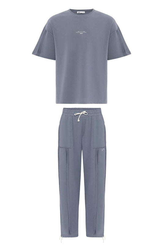 Printed Sweatpants with Cuffed Legs