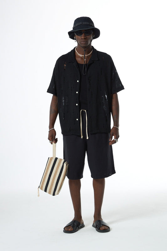 Oversized Knitted Shirt with Holes