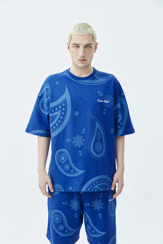 Oversized Patterned Shorts and T-Shirt Set