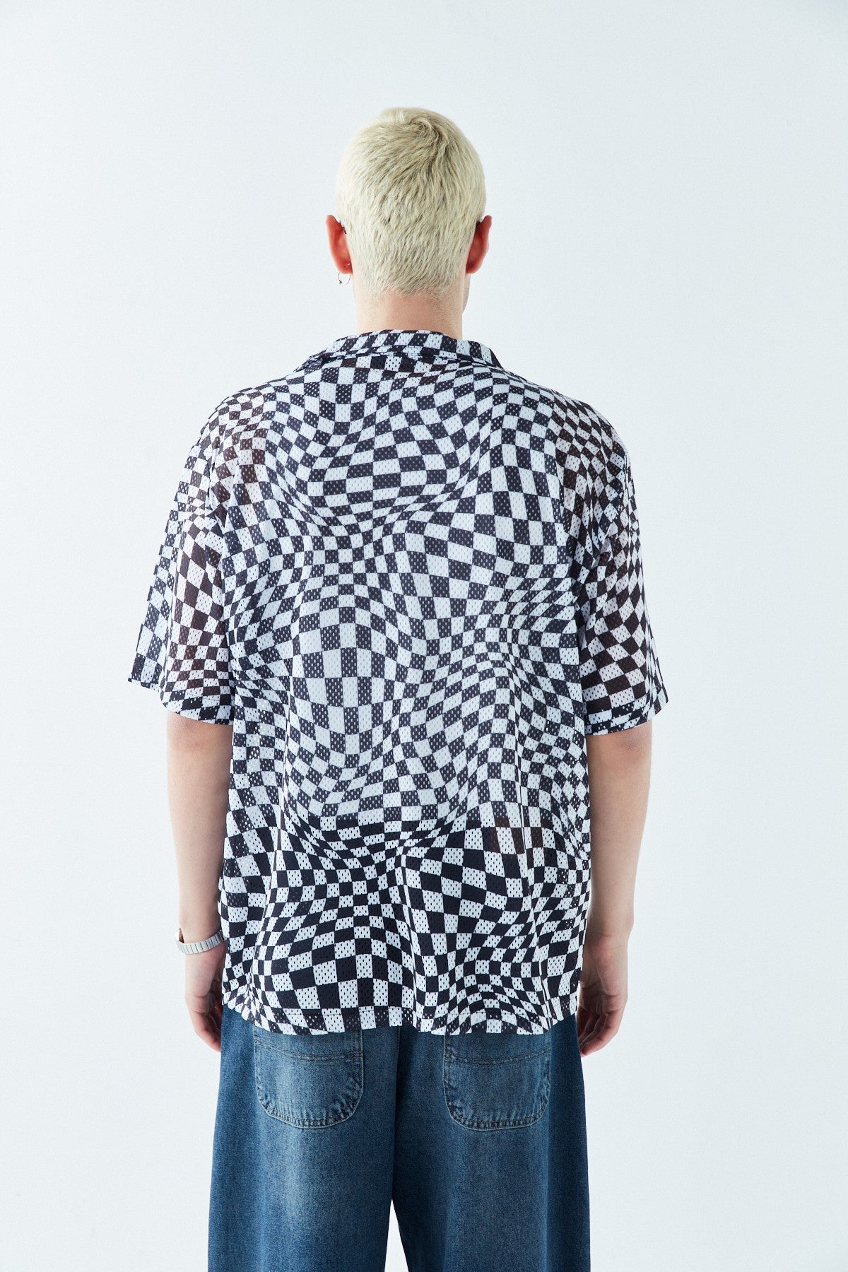Patterned, Ribbed Oversized Shirt