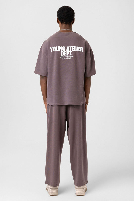 Label: Detailed Oversized Modal Fabric Sweatsuit Set