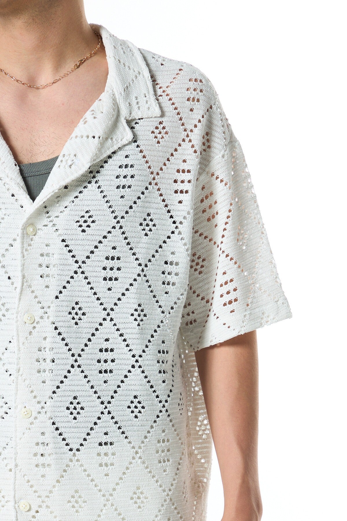 Oversized Short-Sleeve Knit Shirt