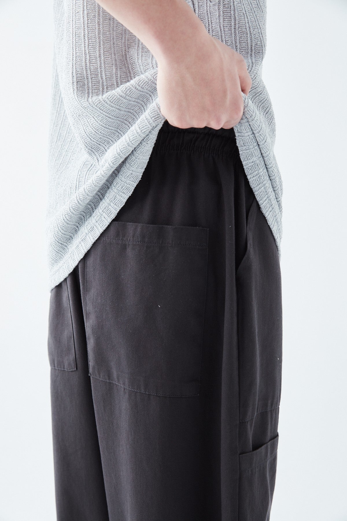 Baggy Linen Pants with Side Pocket Detail