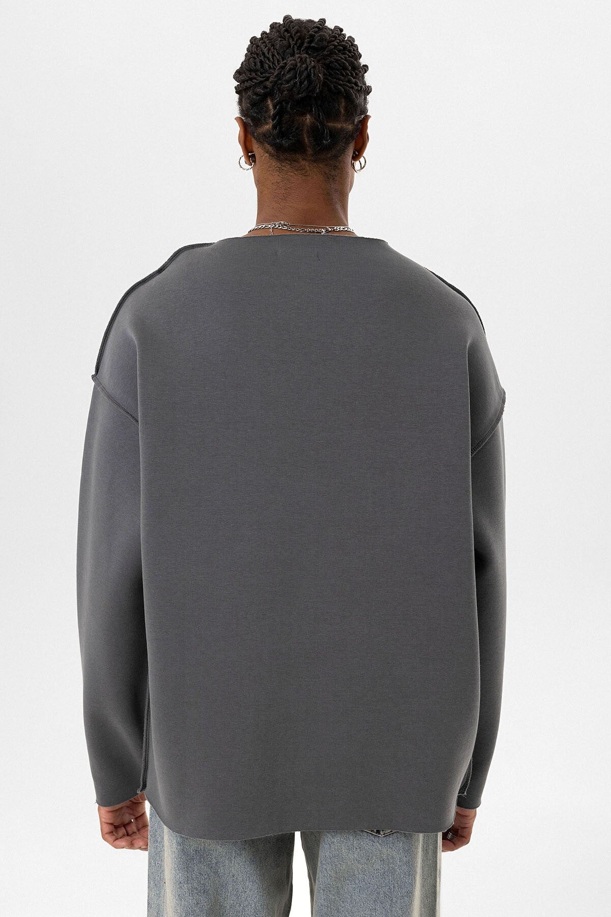 Oversized Sweatshirt with Stitching Details
