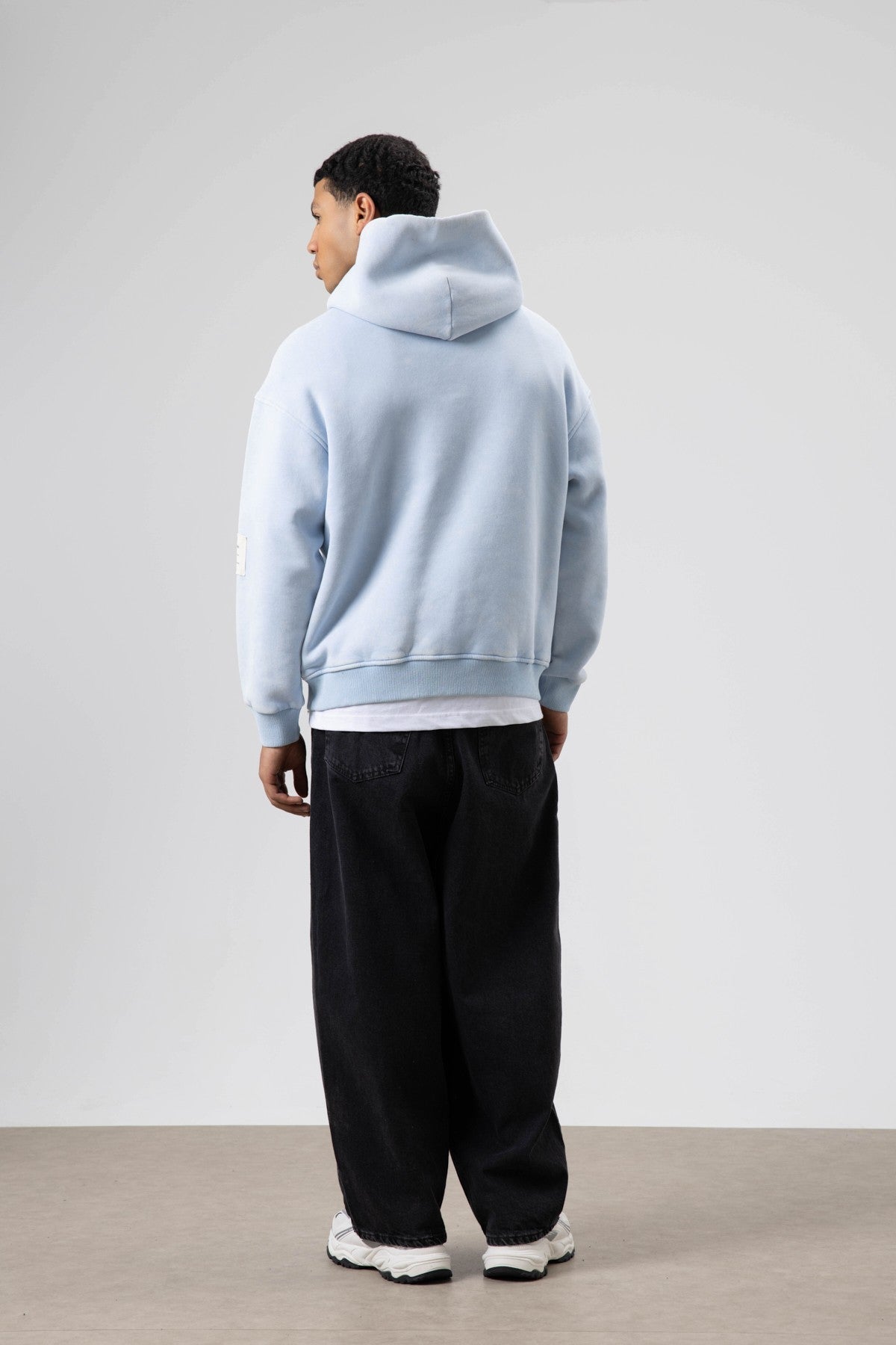 Oversized Sweatshirt with Card-Print Detail and Washed Finish