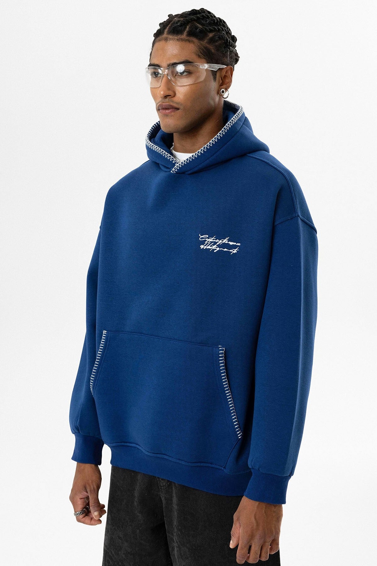 Printed Oversized Hooded Sweatshirt