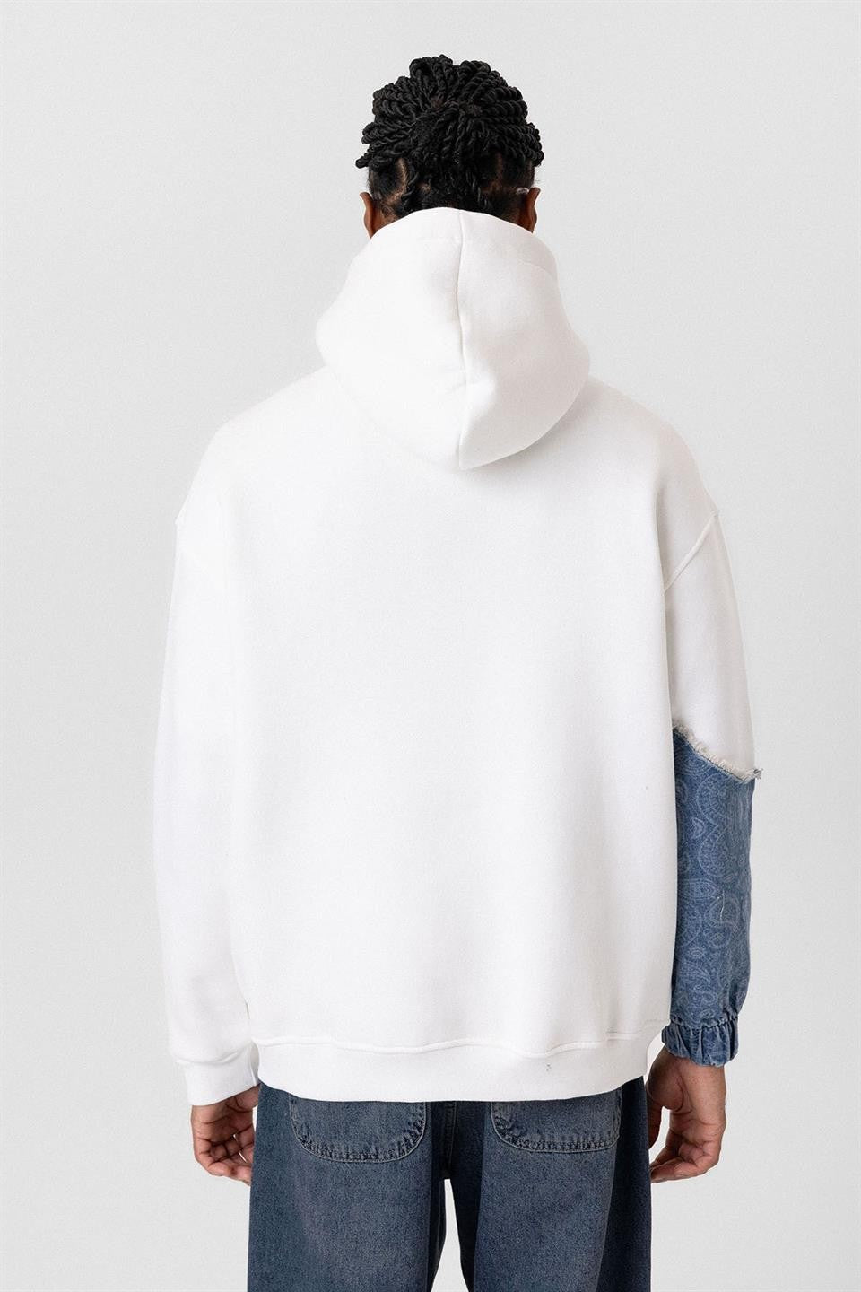 Oversized Hooded Sweatshirt with Sleeve Details