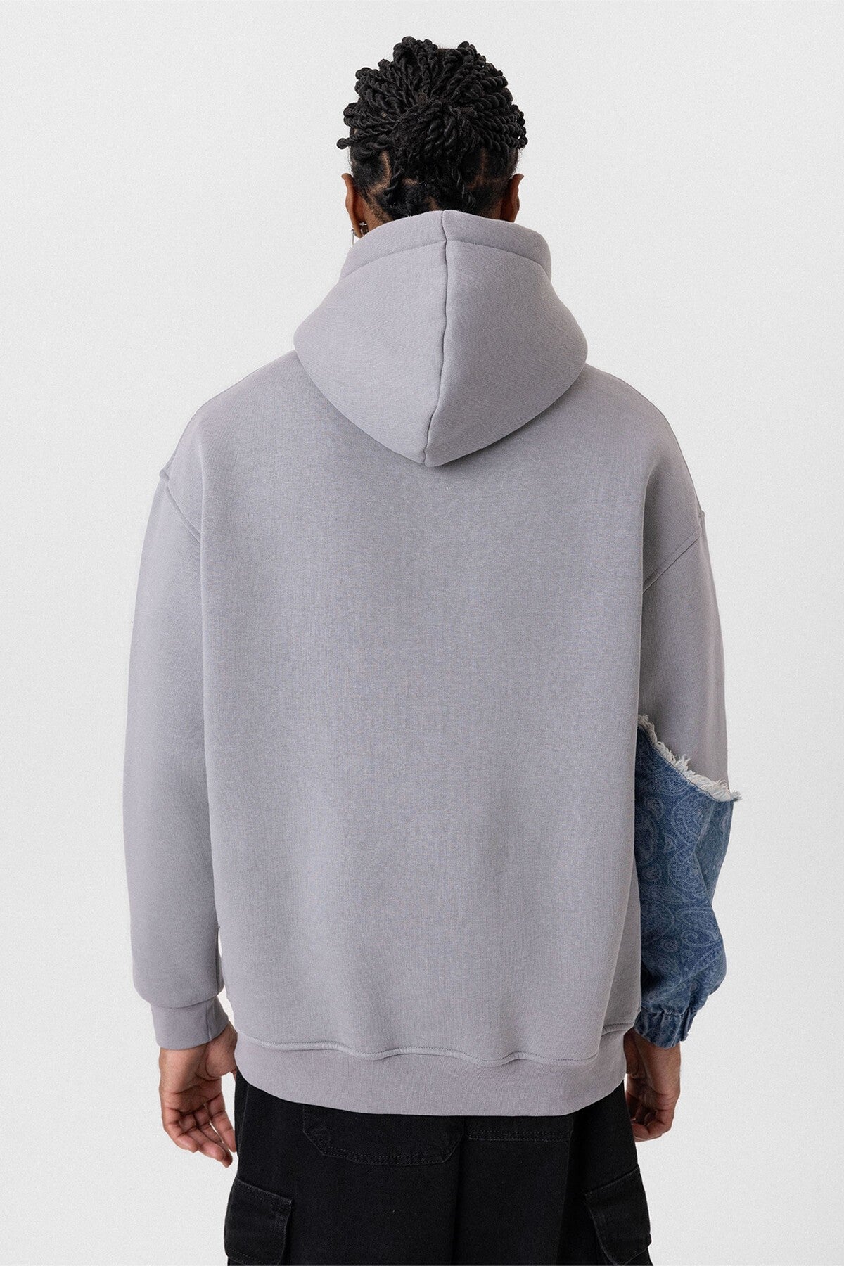 Oversized Hooded Sweatshirt with Sleeve Details