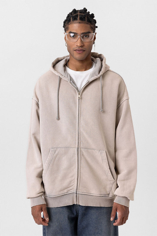 Premium Pre-Washed Oversized Sweatshirt with Zipper