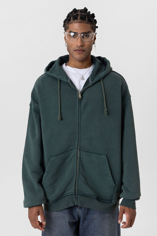 Premium Pre-Washed Oversized Sweatshirt with Zipper