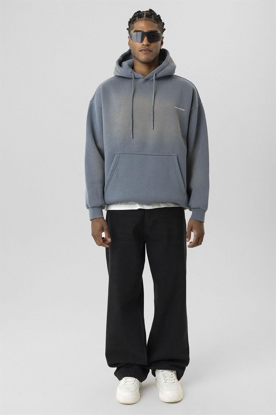 Oversized Washed Printed Sweatshirt