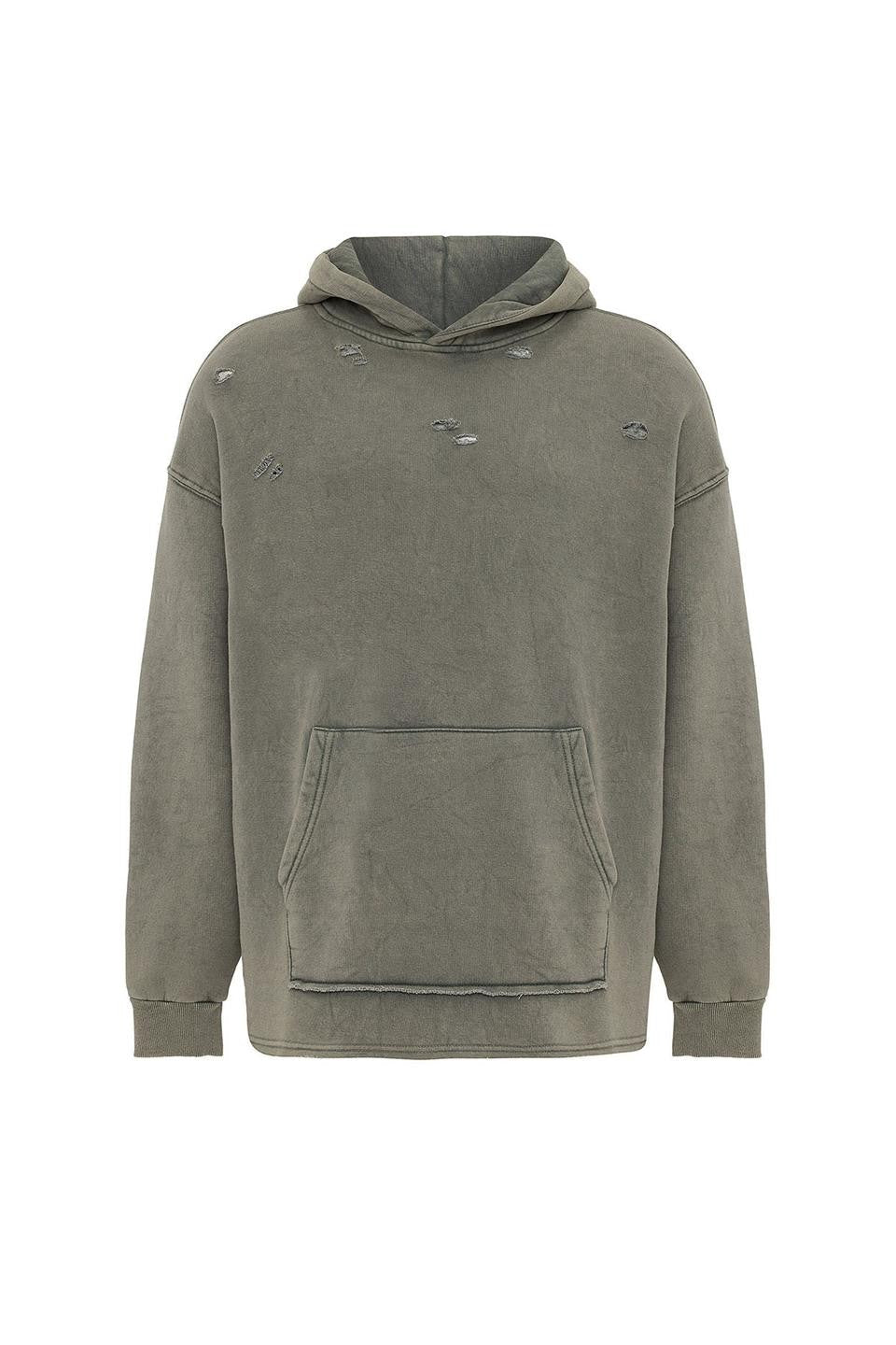 Oversized Sweatshirt with Distressed Details