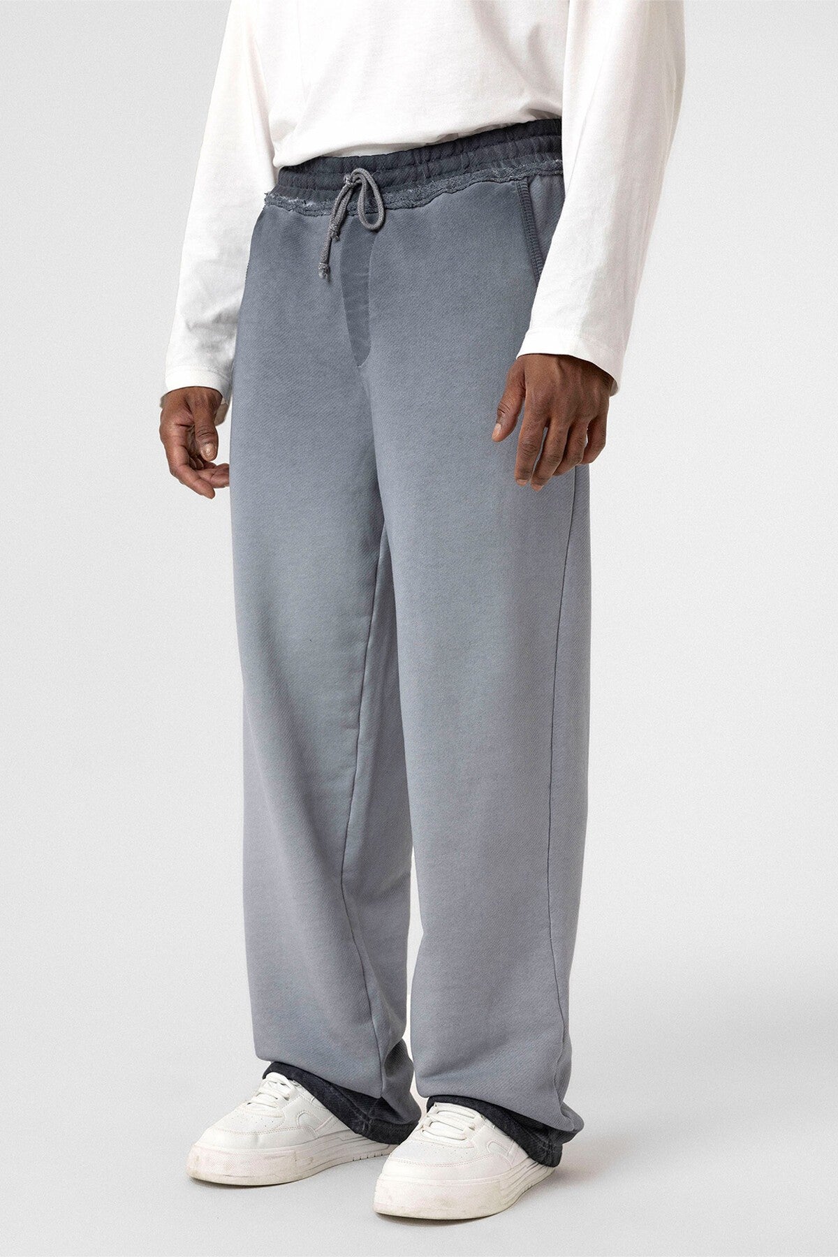 Oversized Sweatpants with Color Gradient and Washed Effect