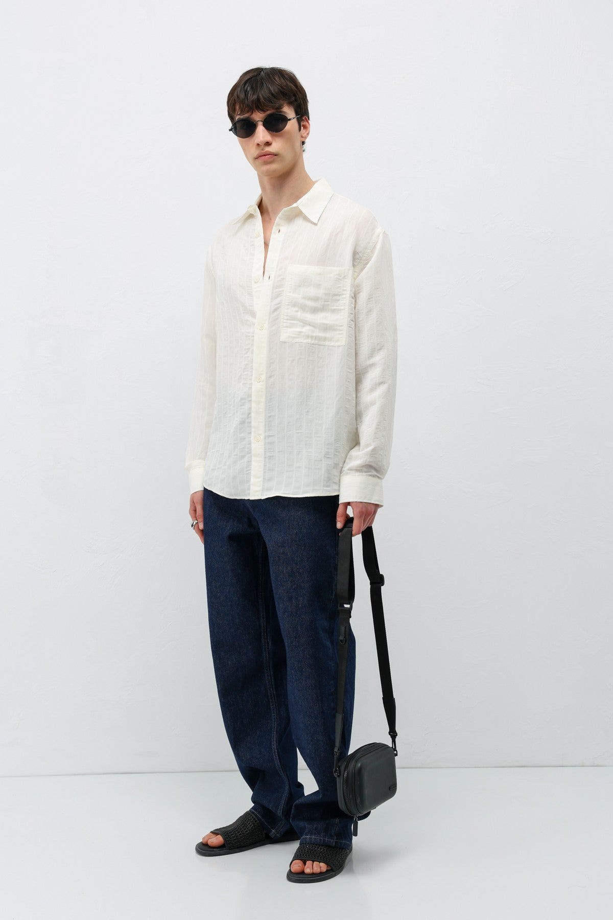 Oversized Striped Modal Shirt