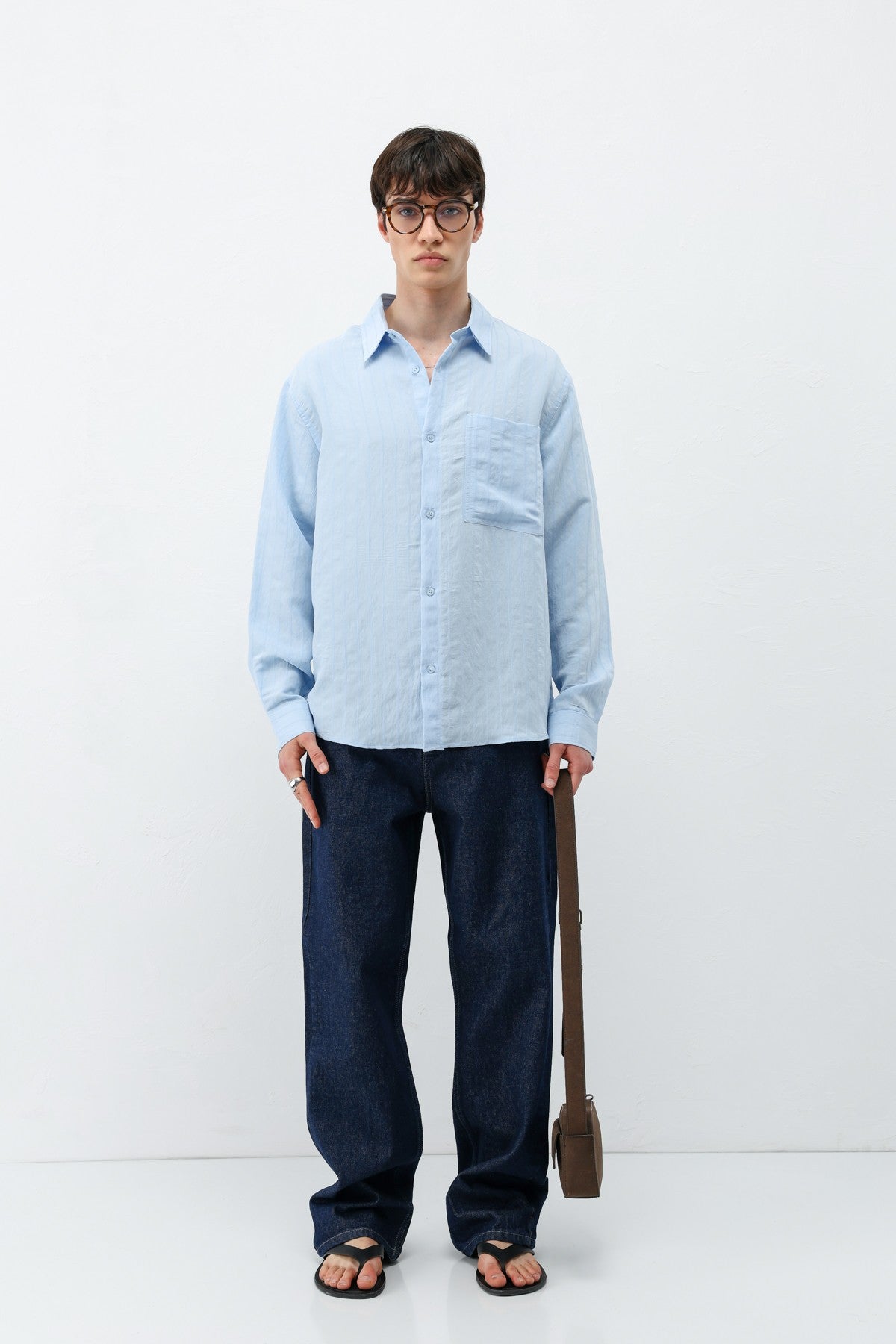 Oversized Striped Modal Shirt