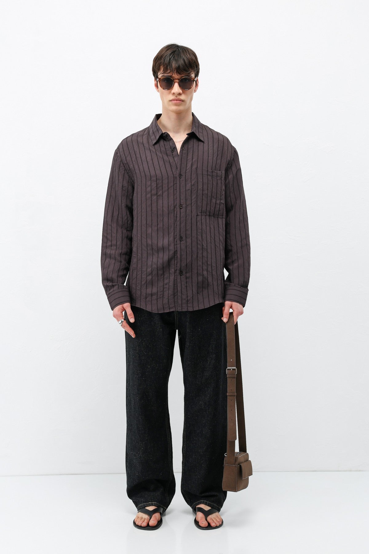 Oversized Striped Modal Shirt