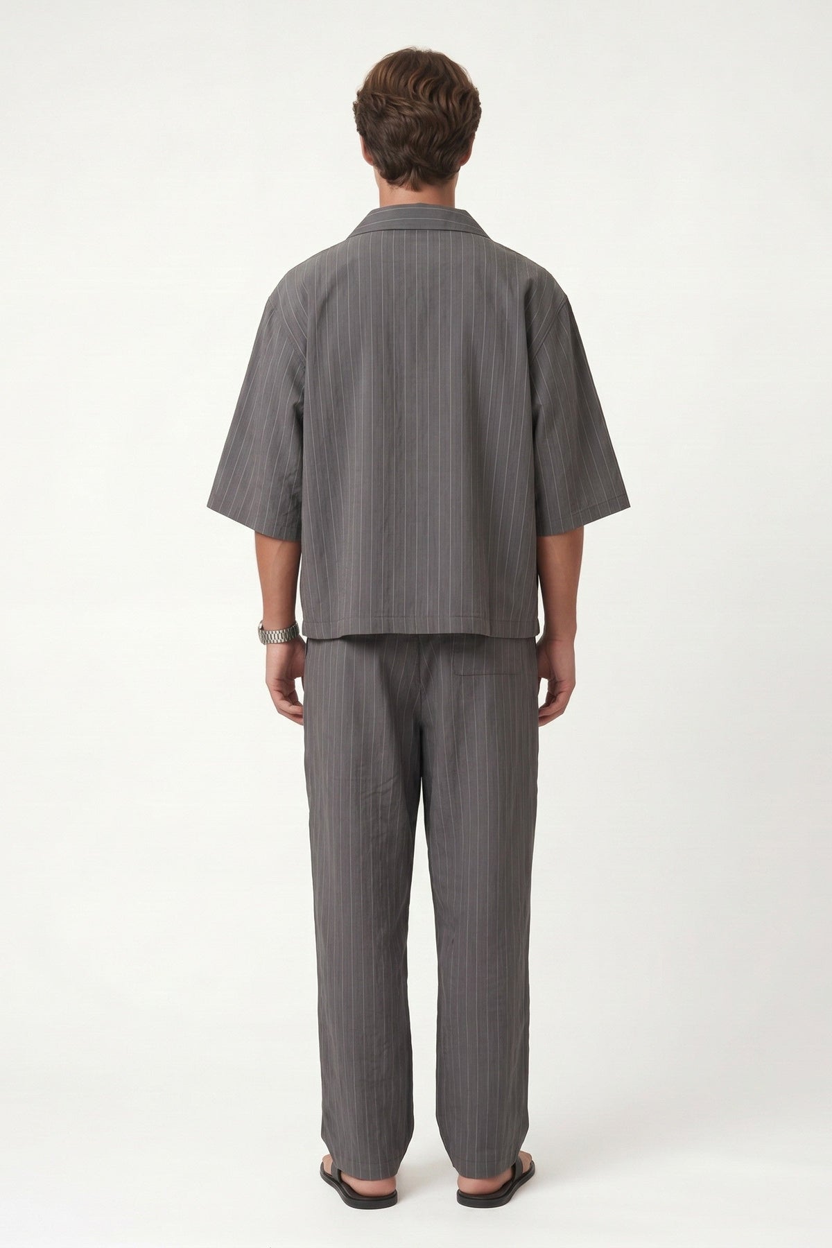 Lyocell-Blend Striped Linen Shirt with a Zipper