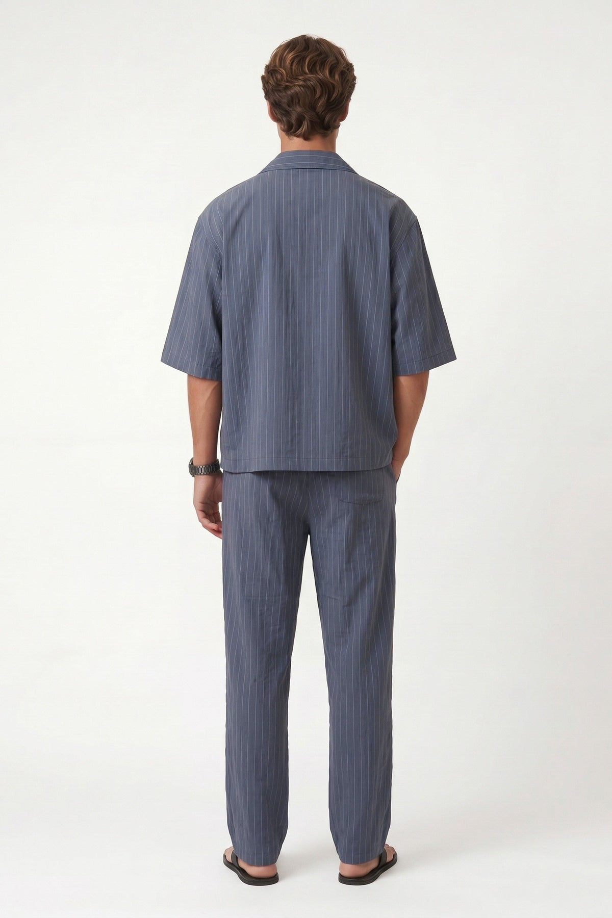 Lyocell-Blend Striped Linen Shirt with a Zipper