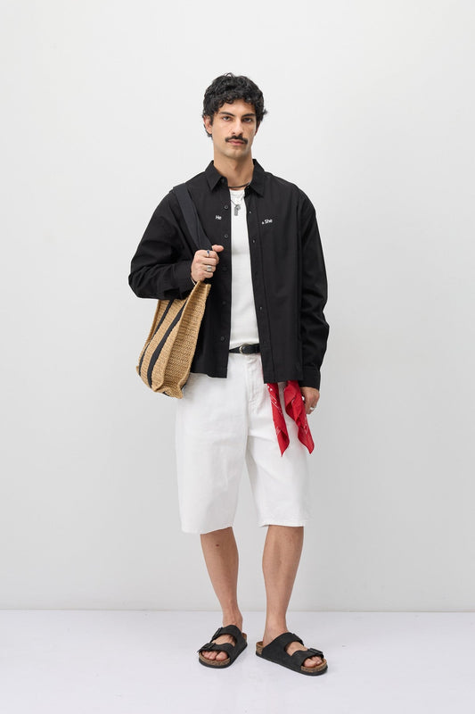 Long-Sleeved Boxy-Fit Shirt