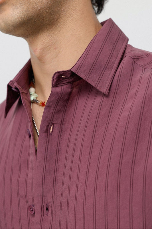 Oversized Shirt with a Modal Blend and Fine Stripes