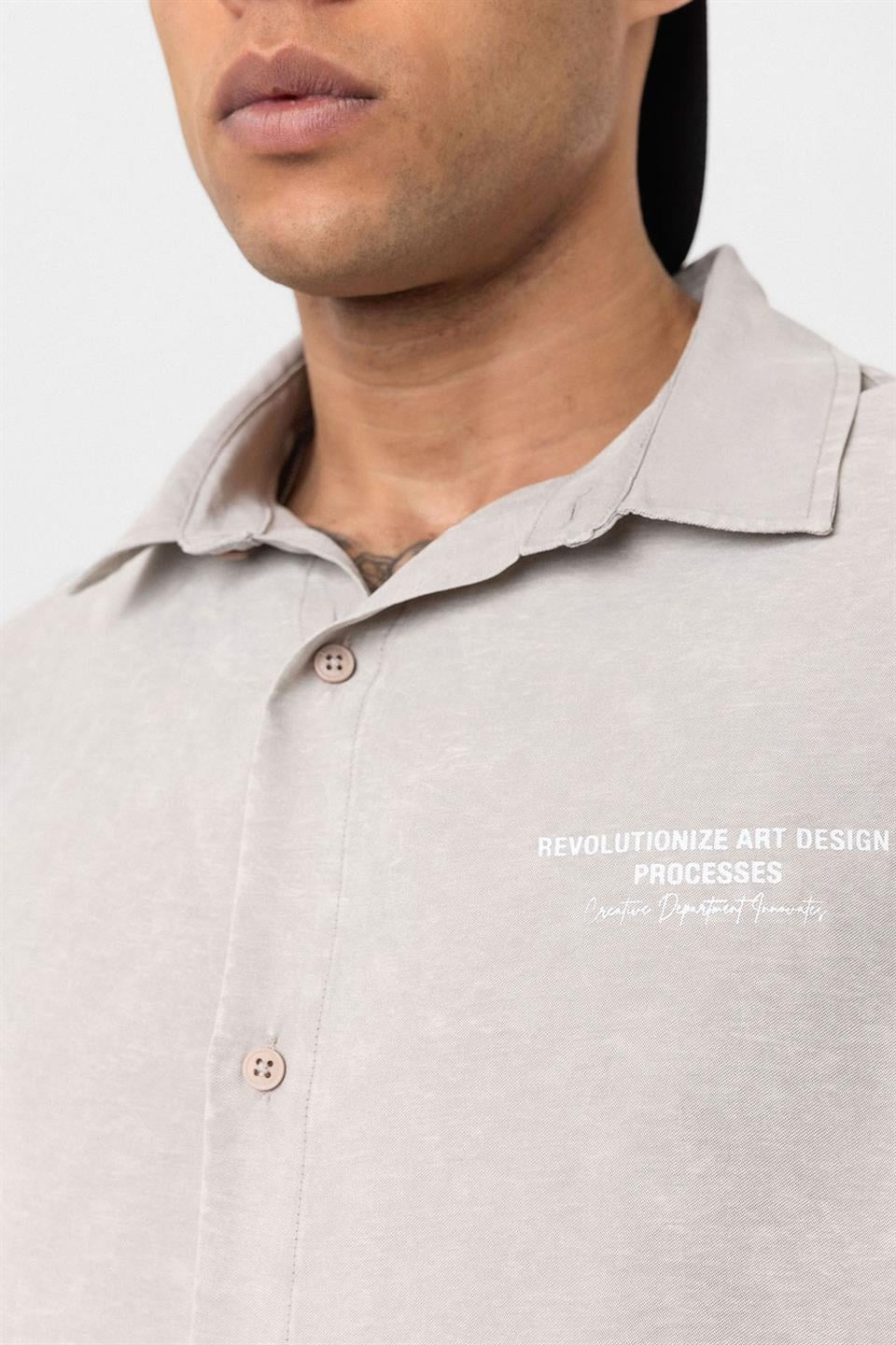 Oversized Short-Sleeve Printed T-Shirt with a Washed Look