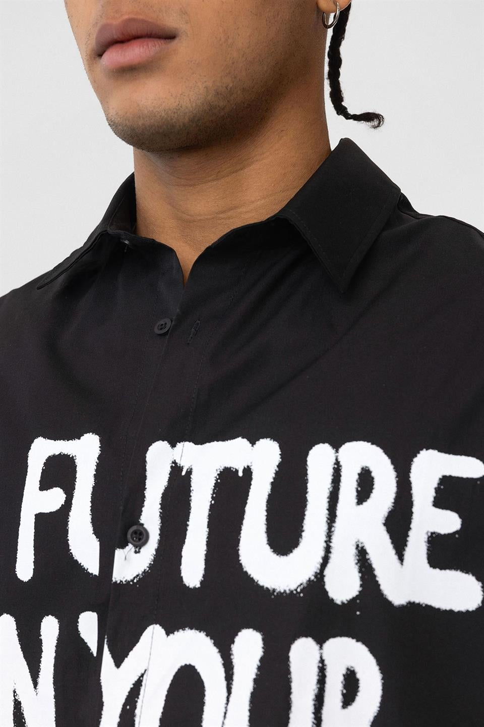 Pre-Printed 100% Cotton Poplin Oversized Shirt