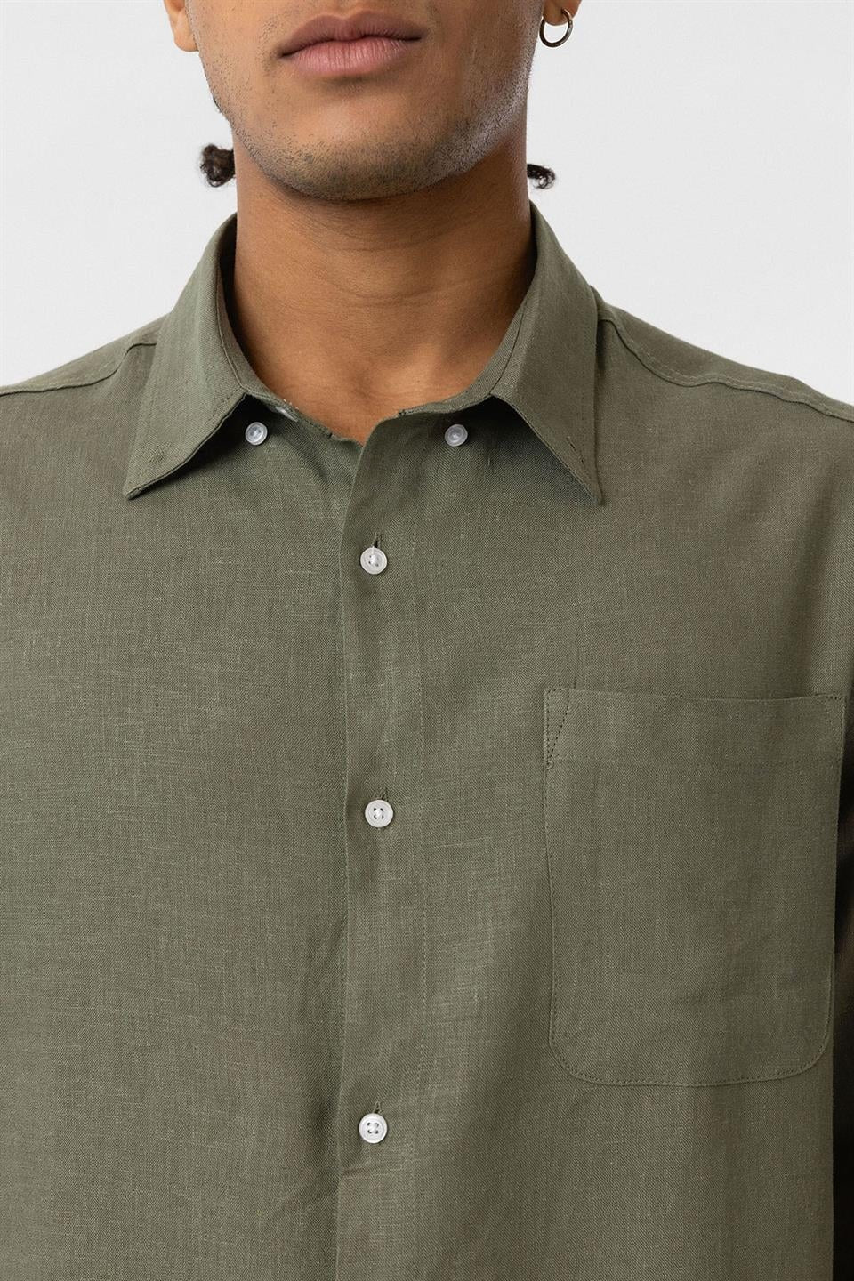 Oversized Long-Sleeve Shirt with Pocket Details