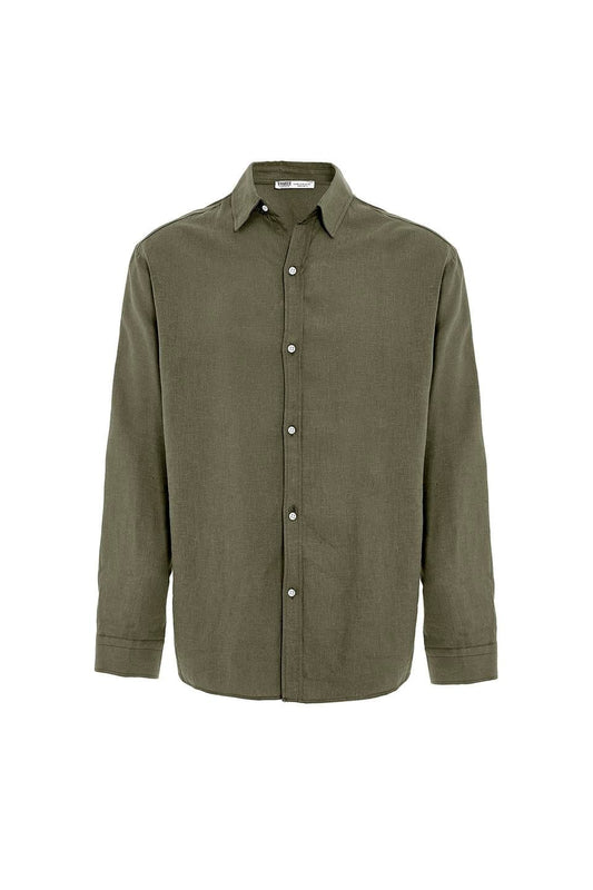 Basic Oversized Long-Sleeved Linen Shirt
