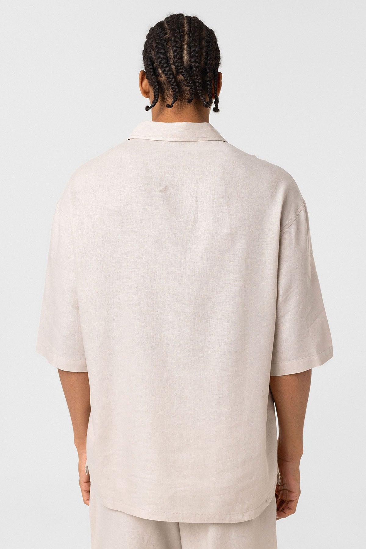 Oversized Linen Shirt with Two Pockets