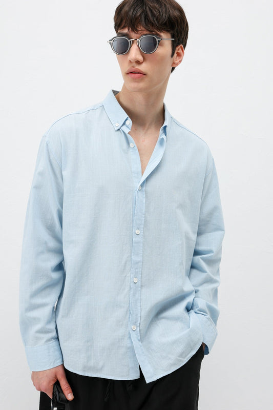 Basic Oversized Cotton-Linen Shirt