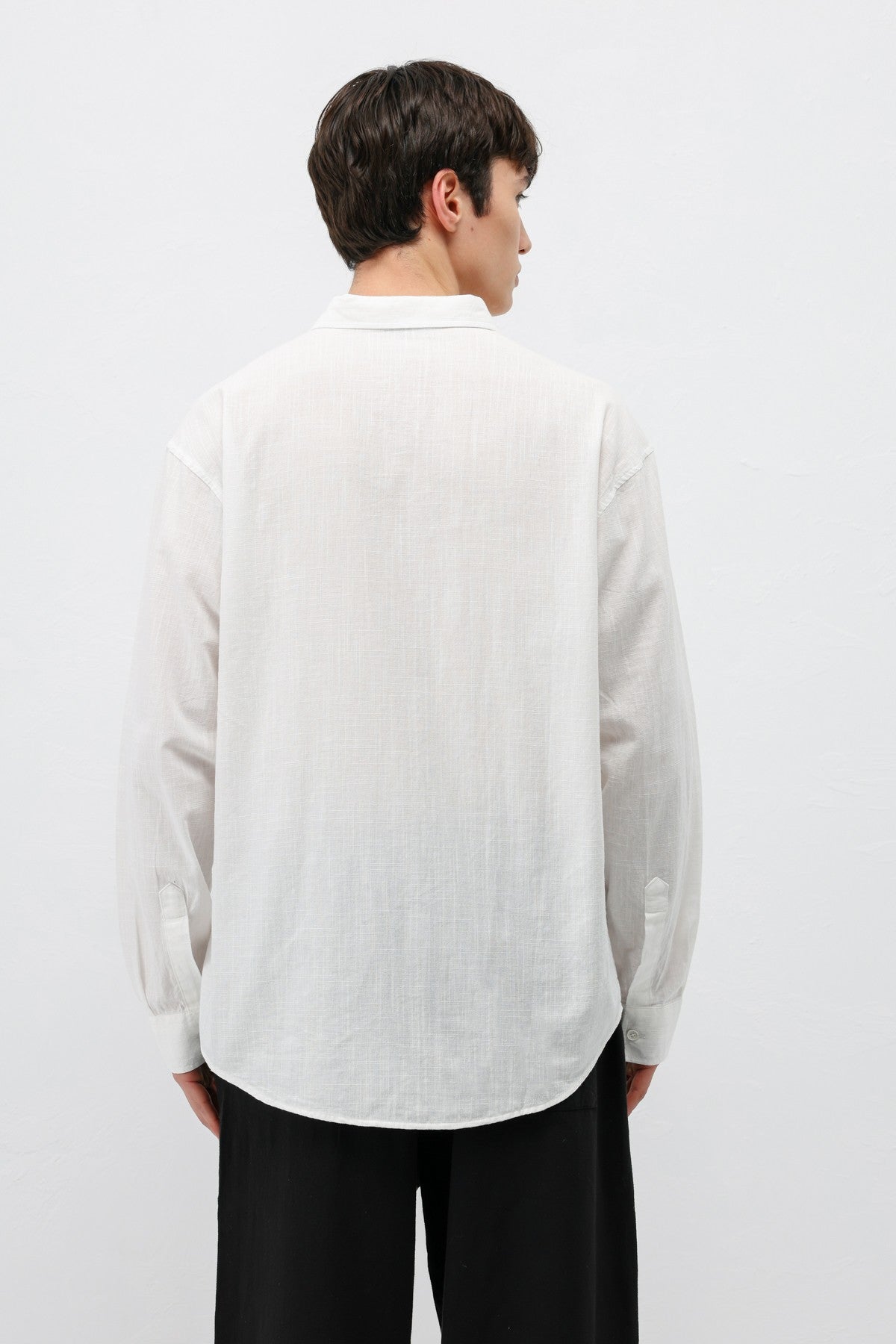 Basic Oversized Cotton-Linen Shirt