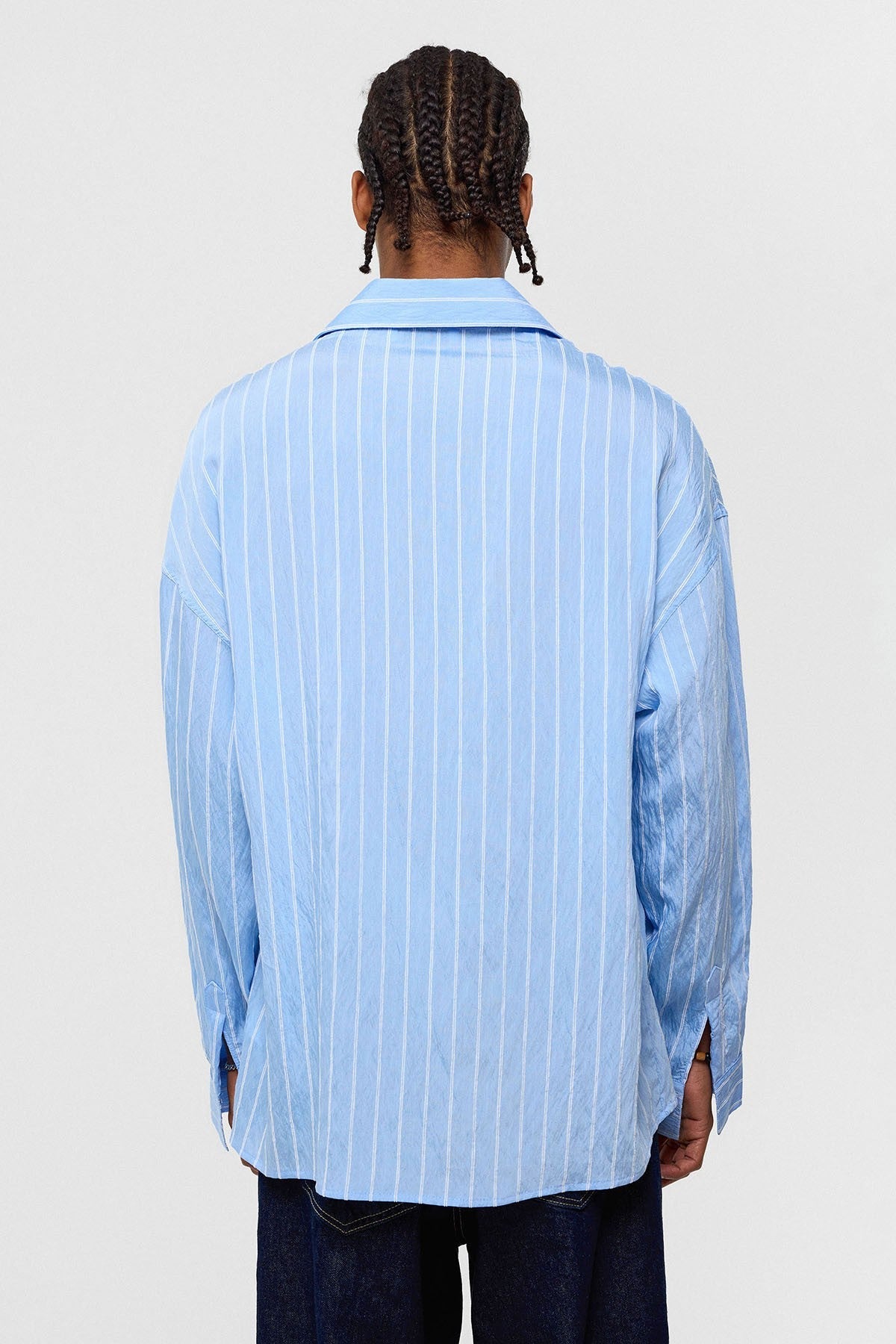 Oversized Striped Long-Sleeve Shirt
