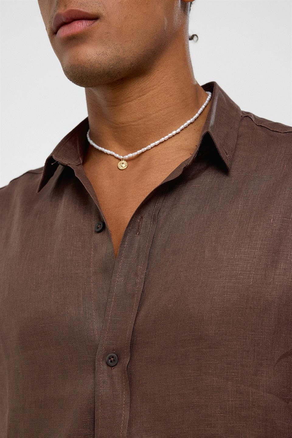 100% Linen Oversized Long-Sleeve Shirt