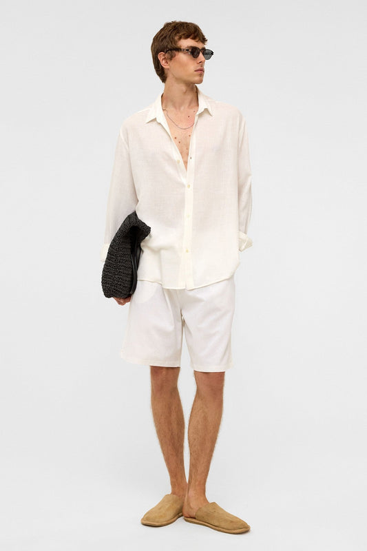 Oversized Long-Sleeved Linen Shirt