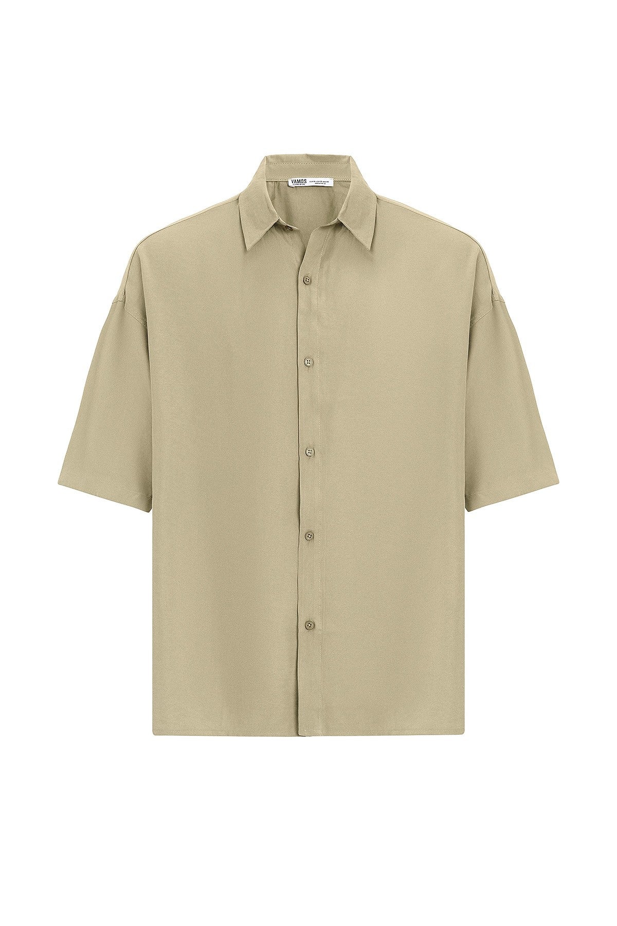 Basic Oversized Short-Sleeve Modal Shirt