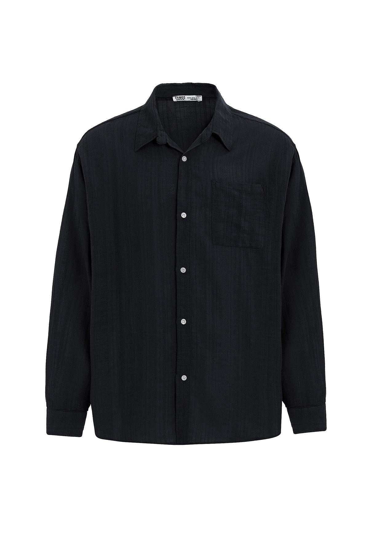 Oversized Striped Long-Sleeved Linen Shirt
