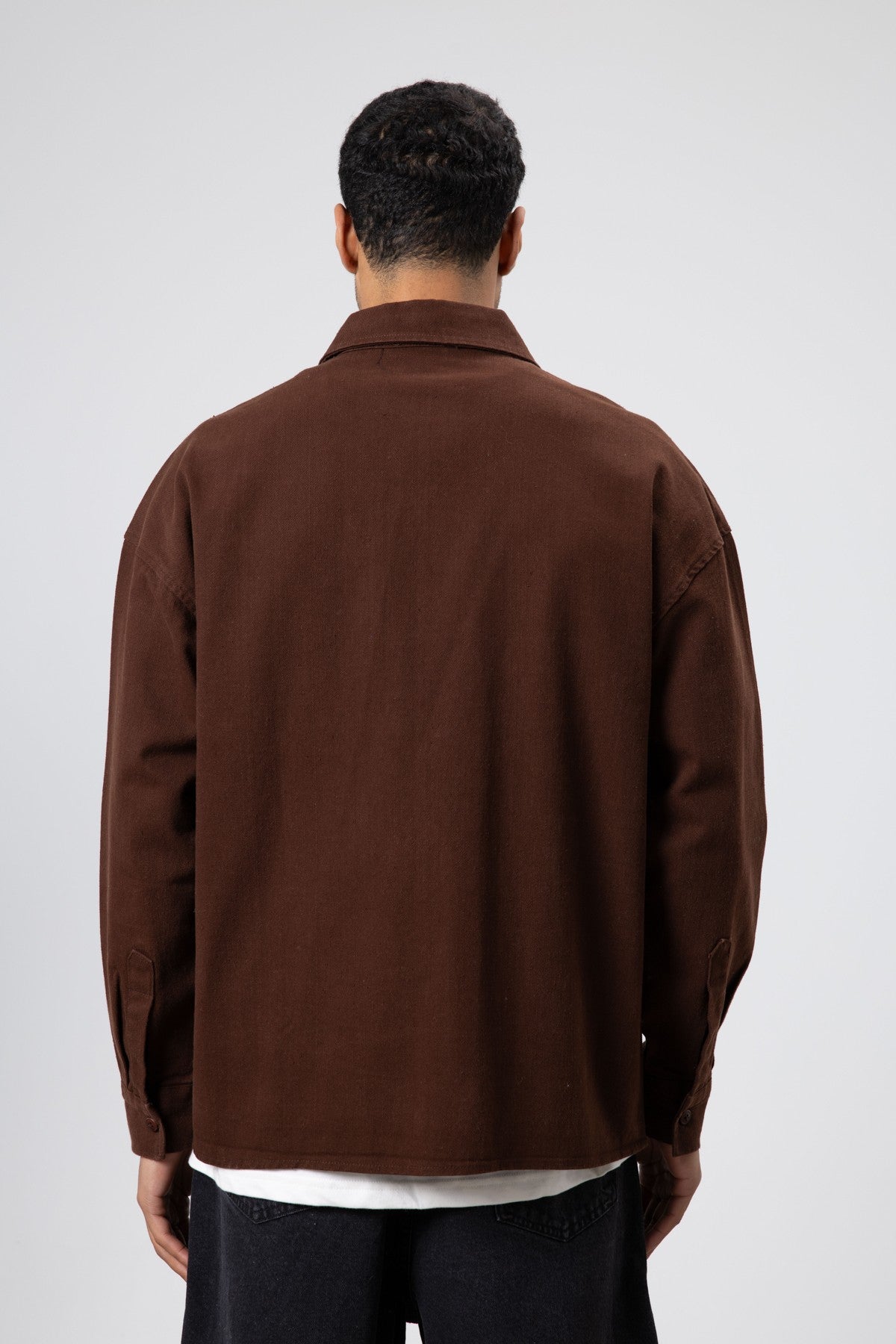 Oversized Gabardine Shirt Jacket