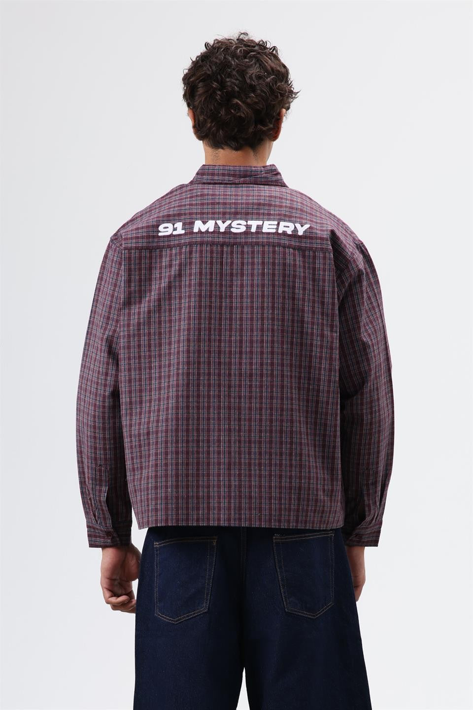 Oversized Checkered Long-Sleeve Shirt