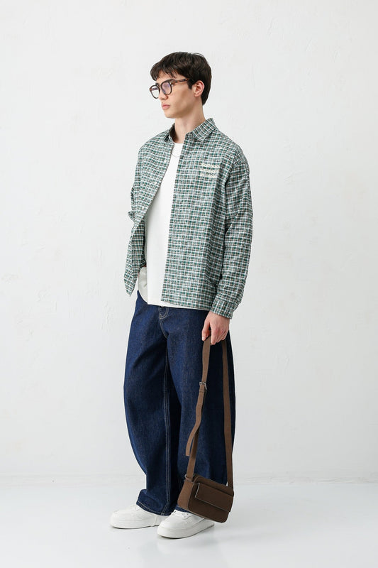 Long-Sleeved Checkered Shirt