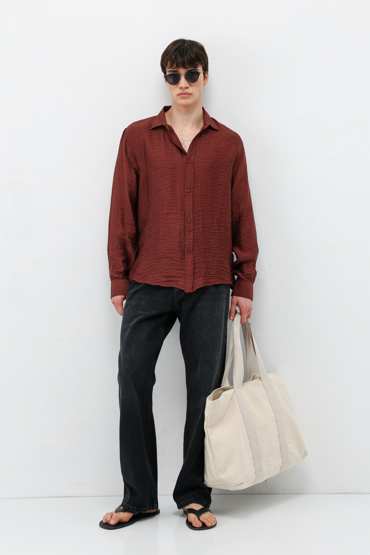Textured Oversized Shirt