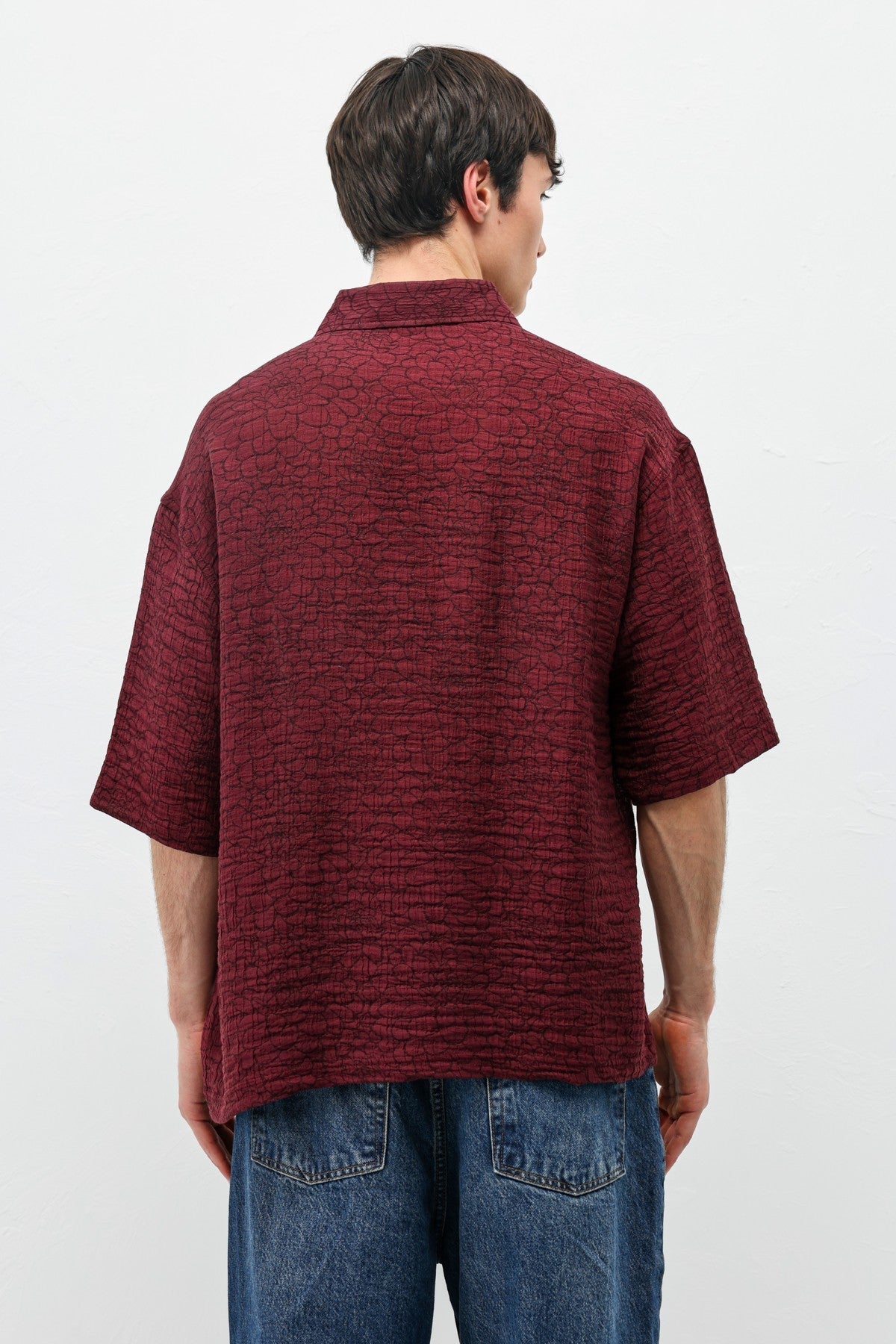 Oversized Patterned Short-Sleeve Shirt