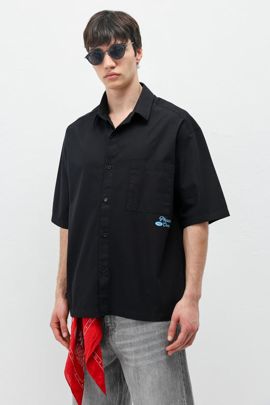 Printed Oversized Linen Shirt