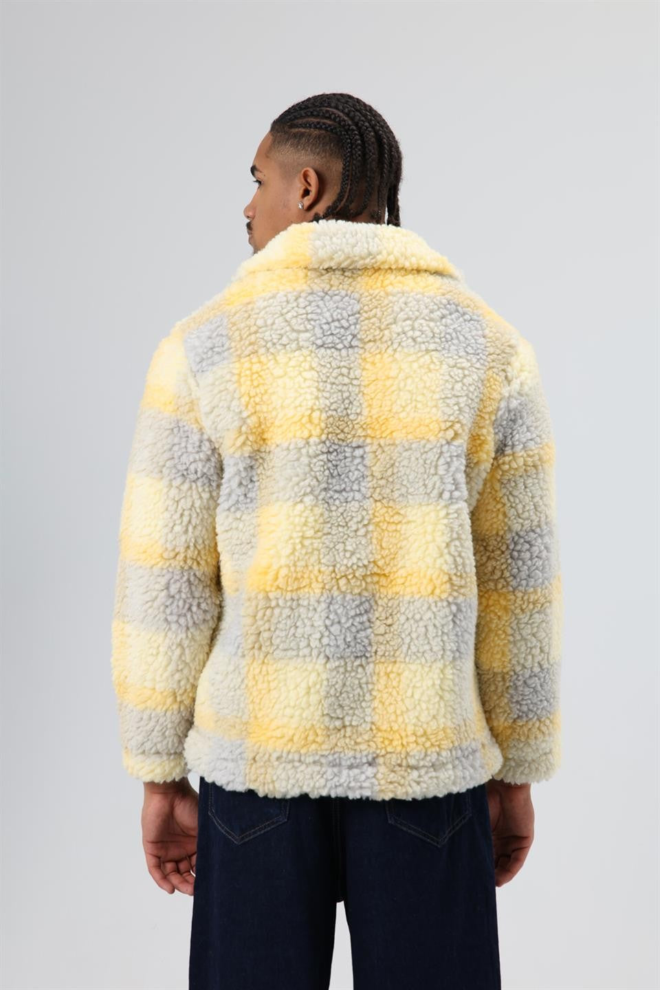 Oversized Plush Checkered Jacket