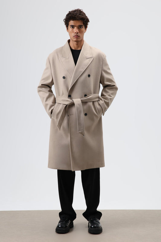 Oversized Double-Breasted Wool Coat
