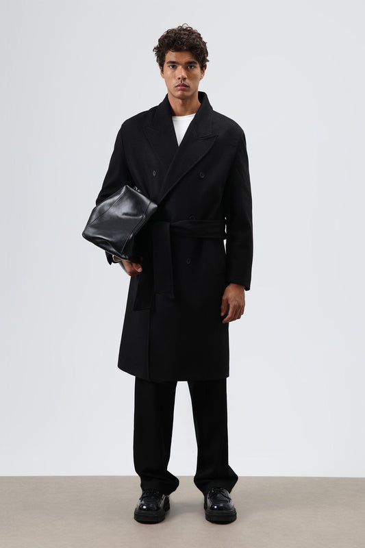 Oversized Double-Breasted Wool Coat