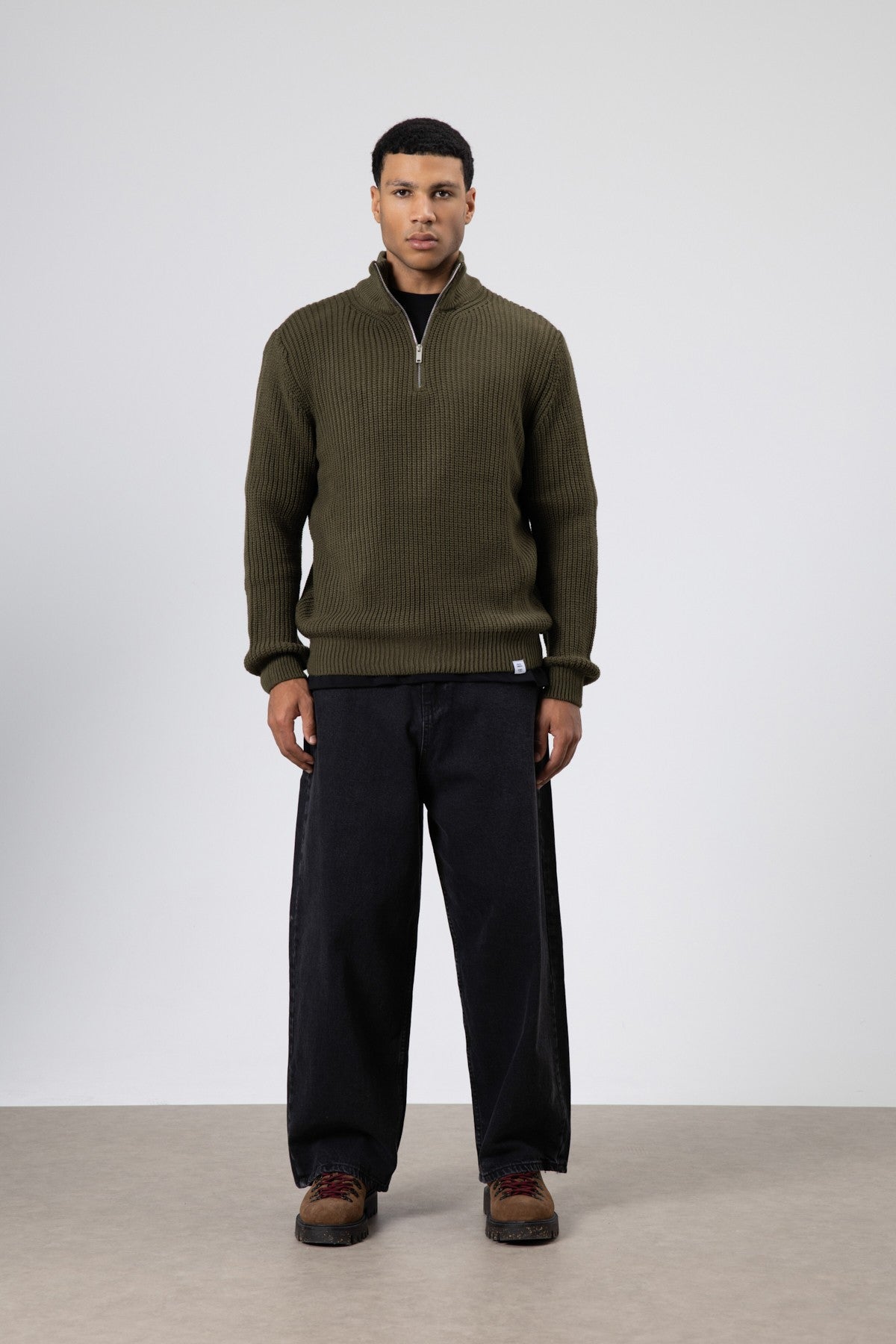 Zip-Up Knit Sweater