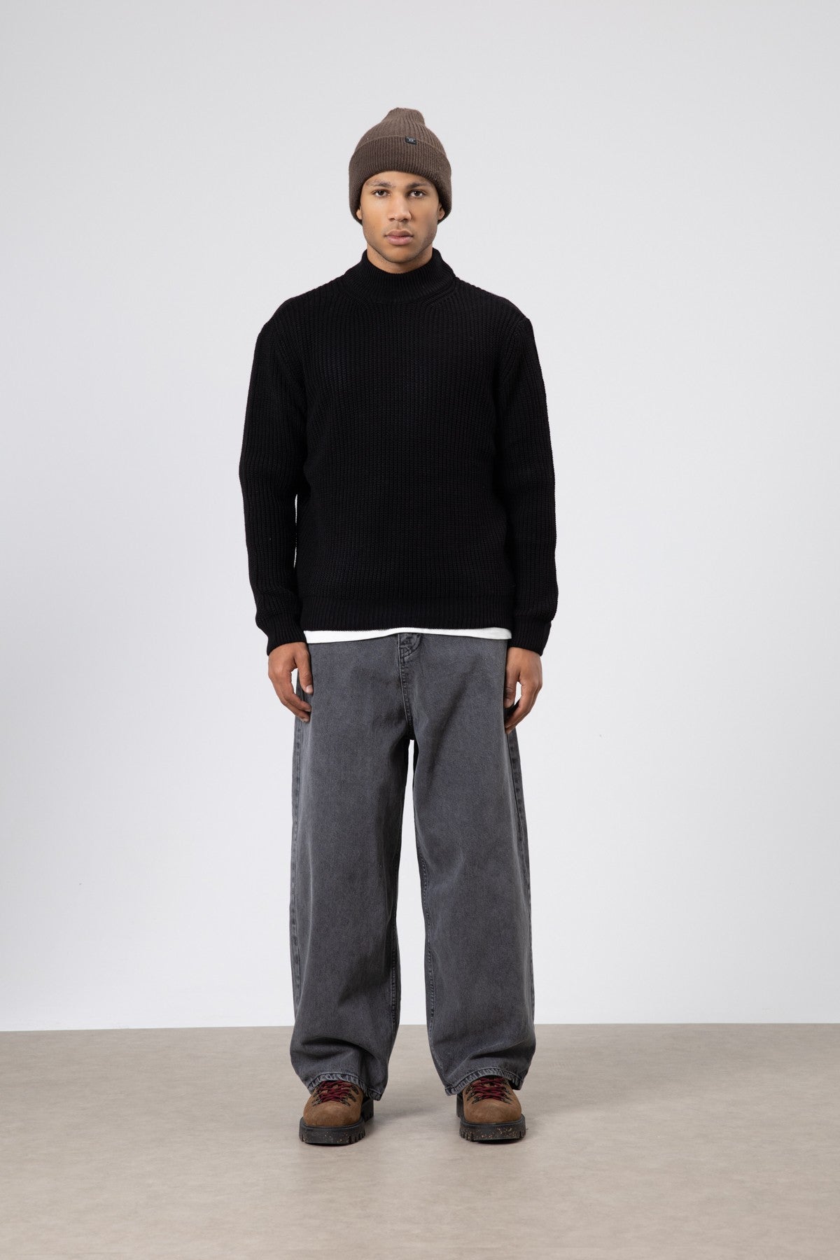 Half-Turtleneck Knit Sweater